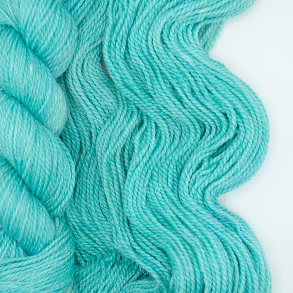 indie dyed yarn, nonsuperwash merino worsted wool, blue green teal